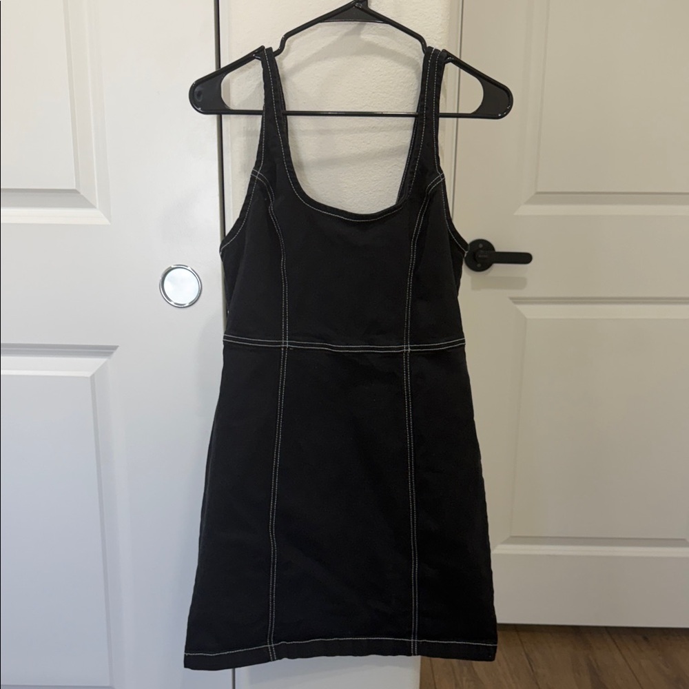Cotton On Black Mini Dress with White Stitching